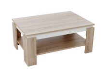 Couchtisch >TIM II< in Eiche/weiß aus Holzwerkstoff - 90x40x60cm (BxHxT)