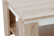 Couchtisch >TIM II< in Eiche/weiß aus Holzwerkstoff - 90x40x60cm (BxHxT)