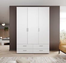 Kleiderschrank >Spazio< in Weiß - 137,8x198,6x48cm (BxHxT)