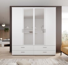 Kleiderschrank >Spazio< in Weiß - 183,1x198,6x48cm (BxHxT)