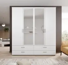 Kleiderschrank >Spazio< in Weiß -...