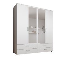 Kleiderschrank >Spazio< in Weiß - 183,1x198,6x48cm (BxHxT)
