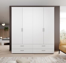 Kleiderschrank >Spazio< in Weiß - 183,1x198,6x48cm (BxHxT)