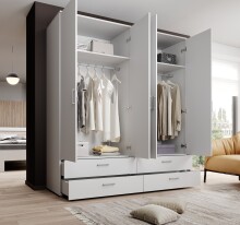 Kleiderschrank >Spazio< in Weiß - 183,1x198,6x48cm (BxHxT)