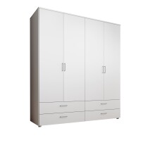 Kleiderschrank >Spazio< in Weiß - 183,1x198,6x48cm (BxHxT)
