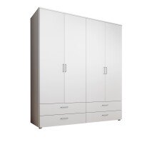 Kleiderschrank >Spazio< in Weiß - 183,1x198,6x48cm (BxHxT)