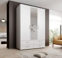 Kleiderschrank >Spazio< in Weiß -...