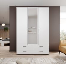 Kleiderschrank >Spazio< in Weiß - 137,8x198,6x48cm (BxHxT)