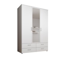 Kleiderschrank >Spazio< in Weiß - 137,8x198,6x48cm (BxHxT)