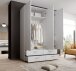 Kleiderschrank >Spazio< in Weiß - 137,8x198,6x48cm (BxHxT)