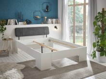 Bett >Lino< in Weiß - 145x81x214cm (BxHxT)
