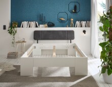 Bett >Lino< in Weiß - 145x81x214cm (BxHxT)