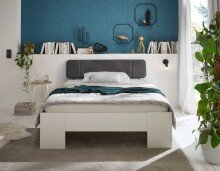 Bett >Lino< in Weiß - 145x81x214cm (BxHxT)