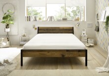 Bett >Marseille< in Old Style Dunkel - 146,4x73,4x215,6cm (BxHxT)