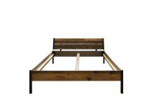 Bett >Marseille< in Old Style Dunkel - 146,4x73,4x215,6cm (BxHxT)