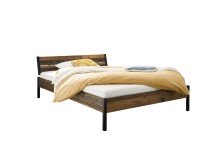 Bett >Marseille< in Old Style Dunkel - 146,4x73,4x215,6cm (BxHxT)