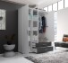 Kleiderschrank >Ivar< in Weiß Abs. Graphit - 125x190x51cm (BxHxT)
