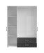 Kleiderschrank >Ivar< in Weiß Abs. Graphit - 125x190x51cm (BxHxT)