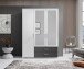 Kleiderschrank >Ivar< in Weiß Abs. Graphit - 125x190x51cm (BxHxT)