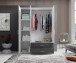 Kleiderschrank >Ivar< in Weiß Abs. Graphit - 125x190x51cm (BxHxT)