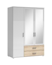 Kleiderschrank >Ivar< in Weiß Abs. Eiche...