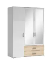 Kleiderschrank >Ivar< in Weiß Abs. Eiche...