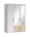 Kleiderschrank >Ivar< in Weiß Abs. Eiche Sonoma - 125x190x51cm (BxHxT)