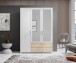 Kleiderschrank >Ivar< in Weiß Abs. Eiche Sonoma - 125x190x51cm (BxHxT)
