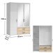 Kleiderschrank >Ivar< in Weiß Abs. Eiche Sonoma - 125x190x51cm (BxHxT)