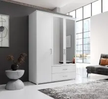 Kleiderschrank >Ivar< in Weiß - 125x190x51cm...