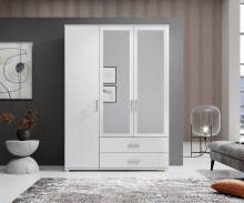 Kleiderschrank >Ivar< in Weiß - 125x190x51cm (BxHxT)