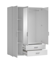Kleiderschrank >Ivar< in Weiß - 125x190x51cm (BxHxT)