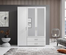 Kleiderschrank >Ivar< in Weiß - 125x190x51cm (BxHxT)