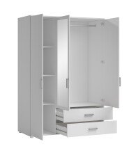 Kleiderschrank >Ivar< in Weiß - 125x190x51cm (BxHxT)