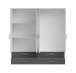 Kleiderschrank >Ivar< in Weiß Abs. Graphit - 180x190x51cm (BxHxT)