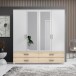 Kleiderschrank >Ivar< in Weiß Abs. Eiche Sonoma - 180x190x51cm (BxHxT)