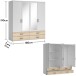 Kleiderschrank >Ivar< in Weiß Abs. Eiche Sonoma - 180x190x51cm (BxHxT)