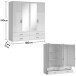 Kleiderschrank >Ivar< in Weiß - 180x190x51cm (BxHxT)
