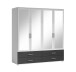 Kleiderschrank >Ivar< in Weiß Abs. Graphit - 180x190x51cm (BxHxT)