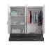 Kleiderschrank >Ivar< in Weiß Abs. Graphit - 180x190x51cm (BxHxT)