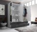 Kleiderschrank >Ivar< in Weiß Abs. Graphit - 180x190x51cm (BxHxT)