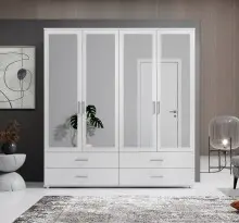 Kleiderschrank >Ivar< in Weiß - 180x190x51cm...