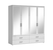 Kleiderschrank >Ivar< in Weiß - 180x190x51cm (BxHxT)