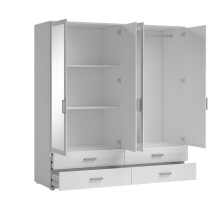Kleiderschrank >Ivar< in Weiß - 180x190x51cm (BxHxT)