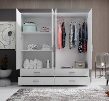 Kleiderschrank >Ivar< in Weiß - 180x190x51cm (BxHxT)