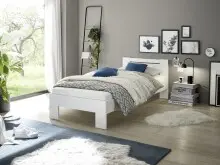 Bett >Cannes< in Weiß - 95x71x204cm (BxHxT)
