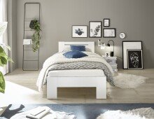 Bett >Cannes< in Weiß - 95x71x204cm (BxHxT)