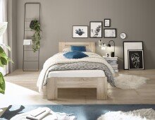 Bett >Cannes< in Eiche Sonoma - 95x71x204cm (BxHxT)