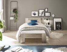 Bett >Cannes< in Eiche San Remo hell - 95x71x204cm (BxHxT)