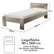 Bett >Cannes< in Eiche San Remo hell - 95x71x204cm (BxHxT)